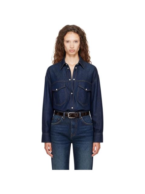 KHAITE Navy Christensen Shirt