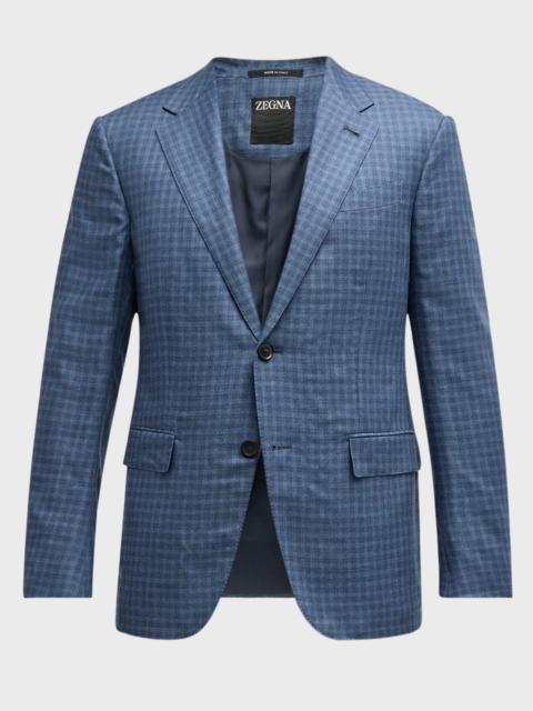 ZEGNA Men's Cashmere-Silk Check Sport Coat