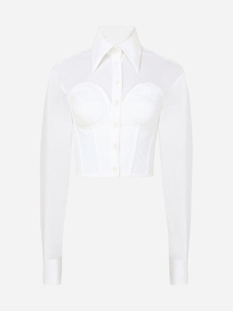 Poplin bustier shirt