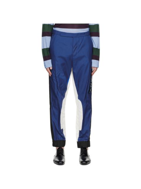 Dries Van Noten Blue & White Racing Trousers