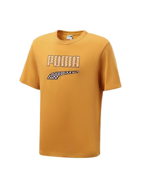 PUMA PUMA Logo Printing Sport Round NeckShort Sleeve Men's Orange 533042-37