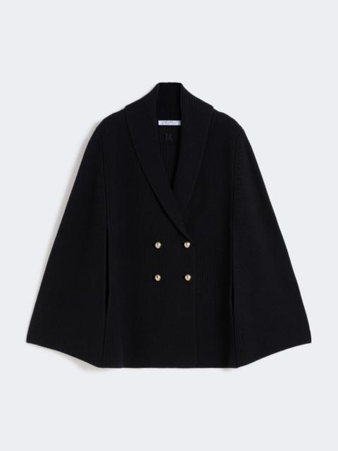 Max Mara Double-breasted wool cape - MIDNIGHTBLUE