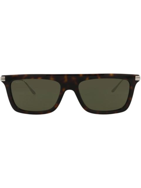GUCCI Gucci Square-Frame Recycled Acetate Sunglasses Havana/Silver/Green (GG1437S-30014438-002)