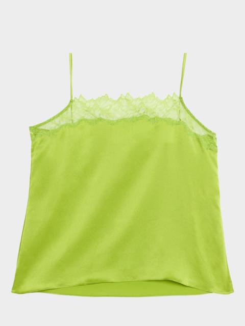 SABLYN Haya Silk Lace-Trim Top