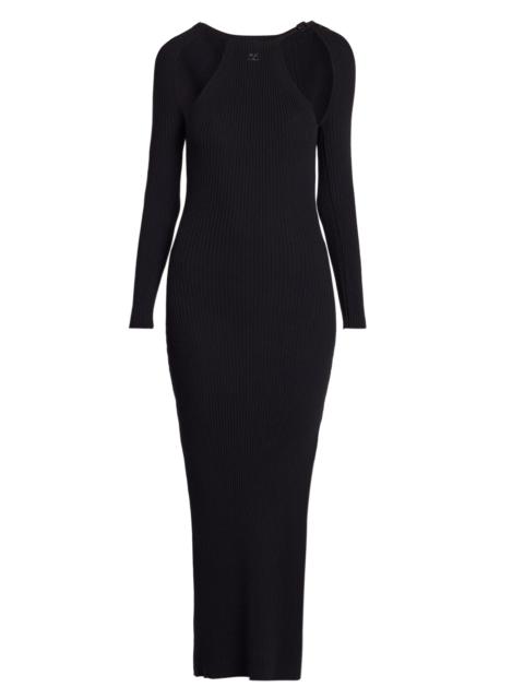 courrèges Women's Rib-Knit Cut-Out Maxi Dress - Black