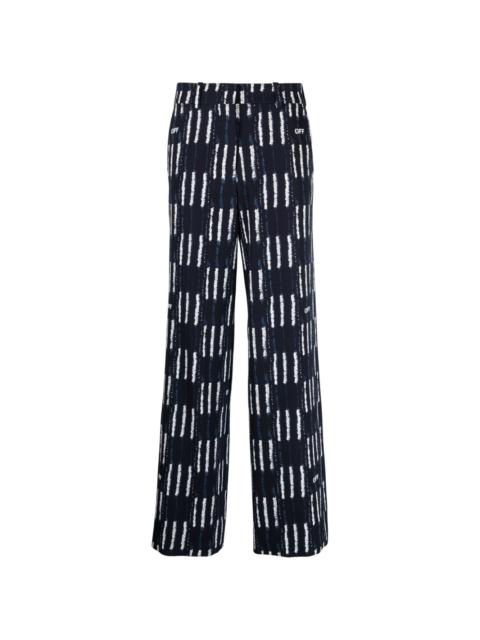 Shibori graphic-print wide-leg trousers