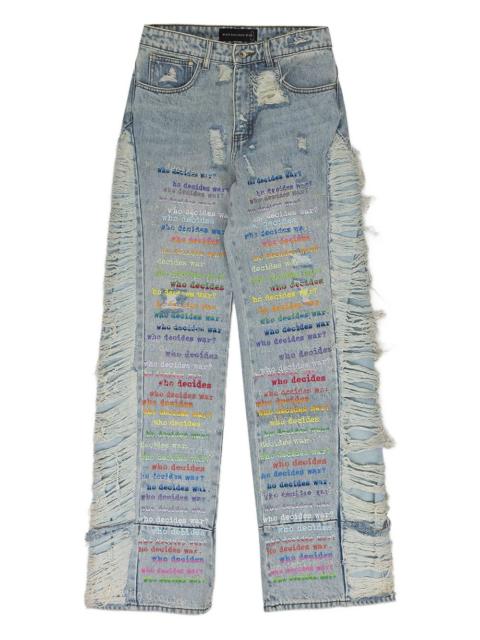 WHO DECIDES WAR Roygbiv distressed jeans