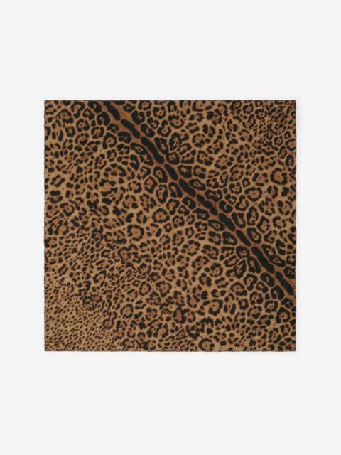 Burberry Leopard Print Silk Scarf
