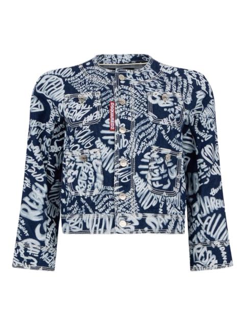 DSQUARED2 lettering-print denim jacket