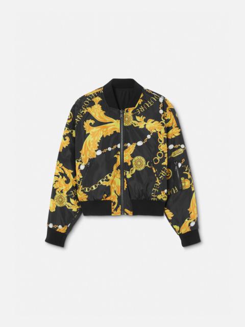 Chain Couture Reversible Bomber Jacket