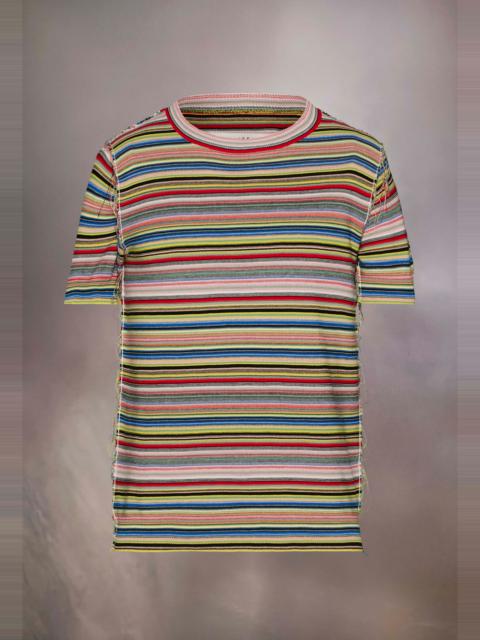 Stripe knit T-shirt