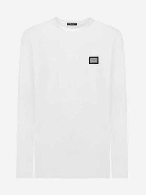 Dolce & Gabbana Long-sleeved T-shirt with logo tag