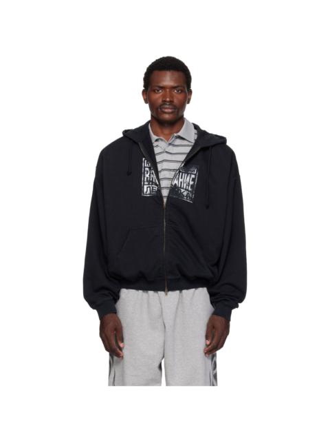 VETEMENTS Black 'Explicit Language' Zip-Up Hoodie