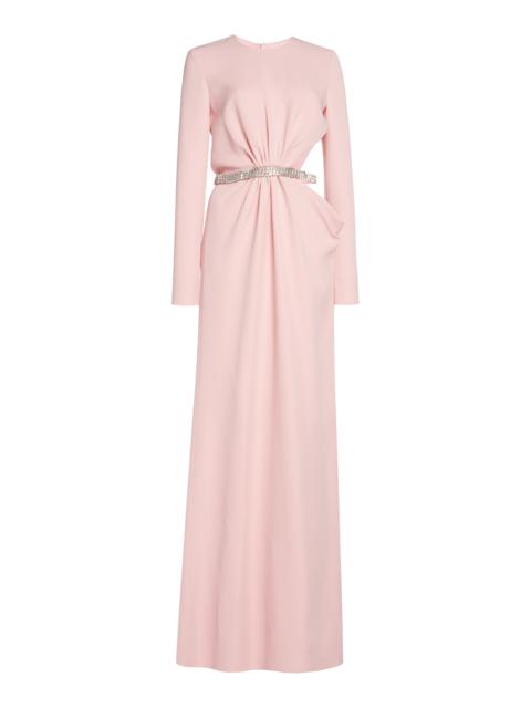 GIAMBATTISTA VALLI Cutout Crepe Maxi Dress pink