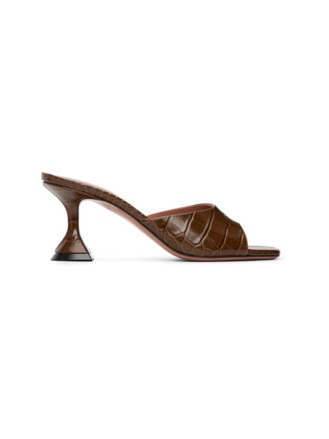 Amina Muaddi Brown Lupita Slipper 70 Heeled Sandals