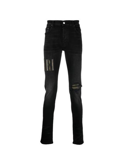 AMIRI Camouflage Core Applique Logo Jeans "Aged Black" PF22MDS010 023