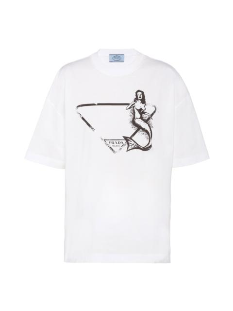 Prada Oversized printed jersey T-shirt