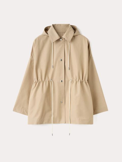 Totême Hooded cotton-nylon parka trench beige