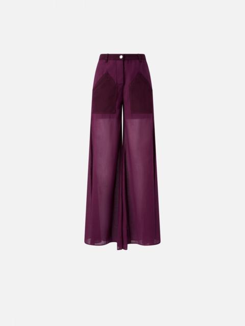 PINKO COTTON PALAZZO TROUSERS WITH POCKETS