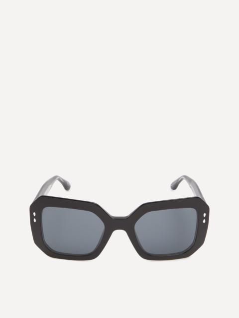 Isabel Marant Acetate Square Geometric Black Sunglasses