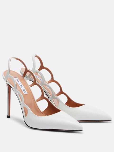 AQUAZZURA Endless Love leather slingback pumps