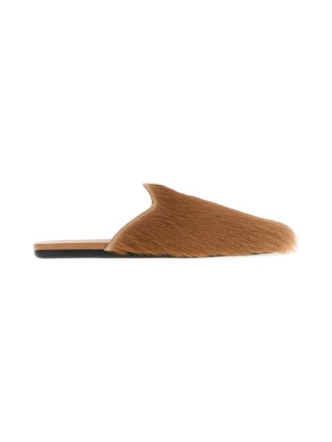 Prada Camel Calf Hair Slippers