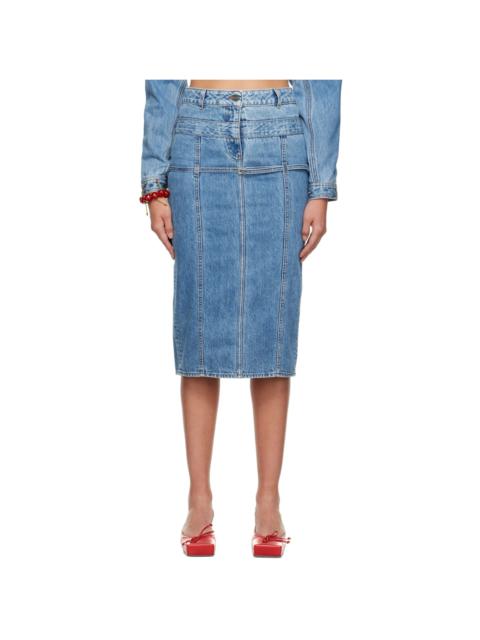 JACQUEMUS Blue Le Chouchou 'La Jupe De Nîmes Criollo' Denim Midi Skirt