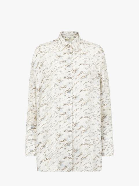 FENDI White satin crêpe shirt