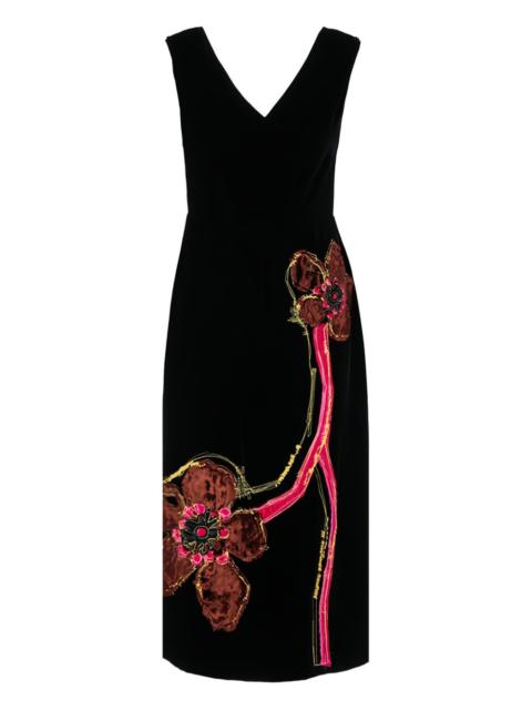 Prada embroidered velvet dress