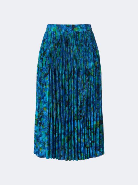 GUCCI Floral pleated silk crêpe de chine midi skirt