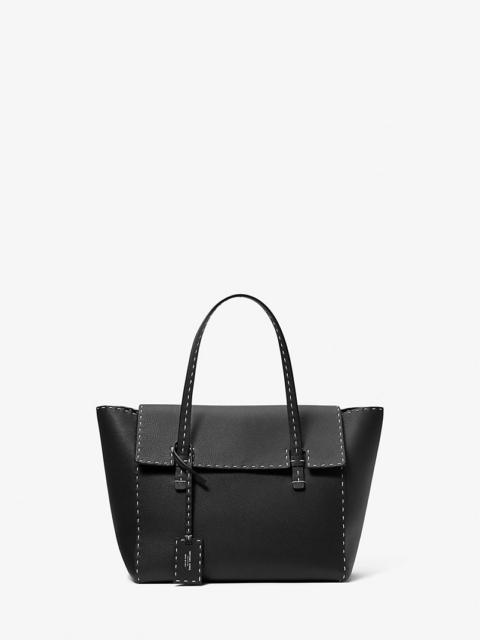 MICHAEL KORS COLLECTION Sophia Hand-Stitched Pebbled Leather Satchel