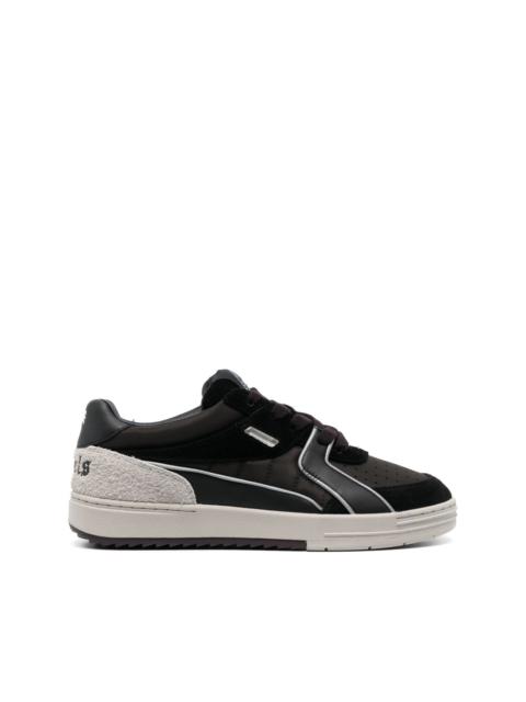 University panelled leather sneakers