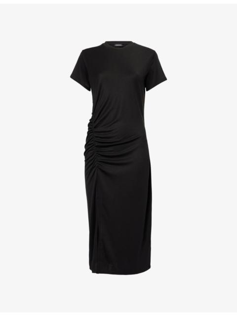 ANINE BING Vida Ruched Stretch-Jersey Midi Dress
