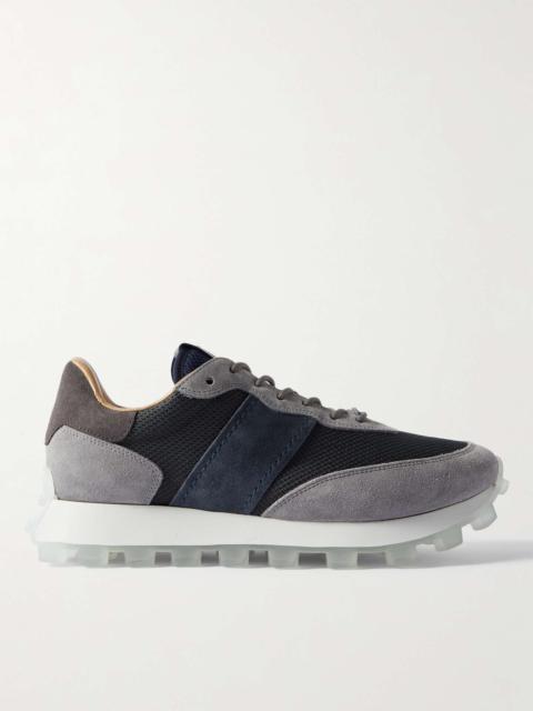 Tod's Allacciata Mesh and Suede Sneakers