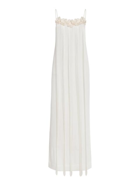 Jil Sander Crochet Midi Slip Dress ivory