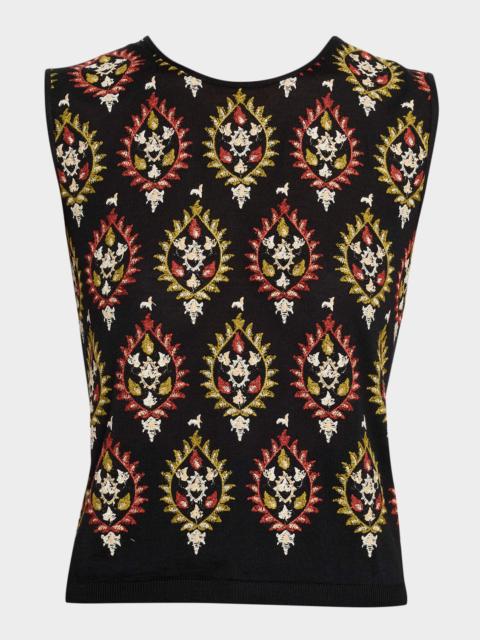 GIAMBATTISTA VALLI Embroidered Cashmere Knit vest