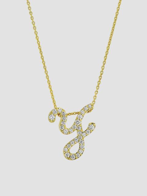 ROBERTO COIN Women's Tiny Treasures Script Initial 18K Yellow Gold, Ruby & 0.24-0.34 TCW Diamond Pendant Necklace