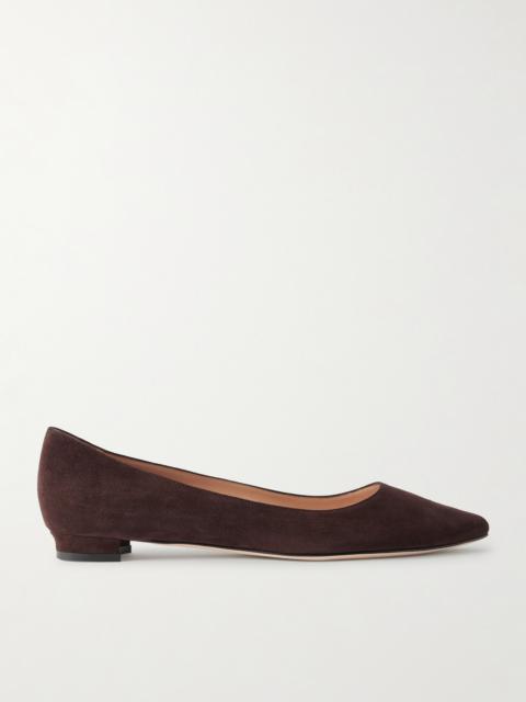 Manolo Blahnik Bb Suede Ballet Flats