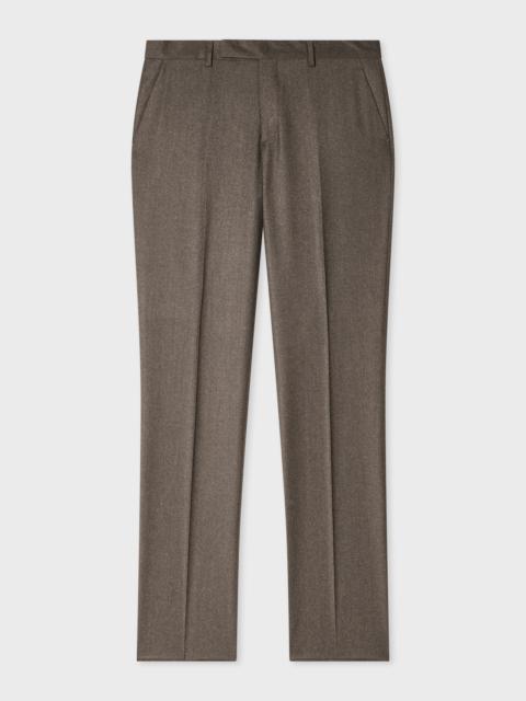 Paul Smith Slim-Fit Light Brown Wool-Cashmere Flannel Trousers