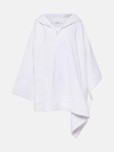 Alaïa Cropped cotton terry hoodie