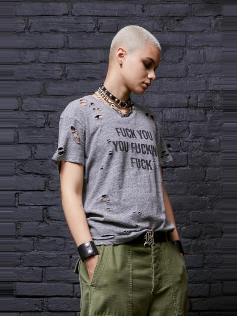 R13 F.U. Ripped Boy T - Heather Grey | R13 Denim Official Site