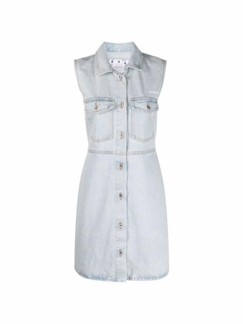 Off-White logo-print denim shirtdress