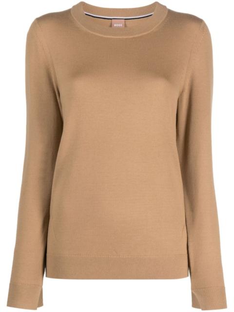 BOSS logo-plaque crew-neck jumper