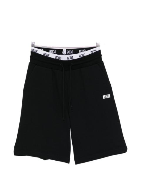 GCDS drawstring logo waistband track shorts