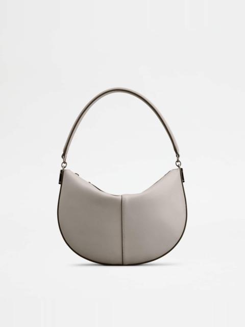 Tod's TOD'S T CASE HOBO BAG IN LEATHER MINI - GREY