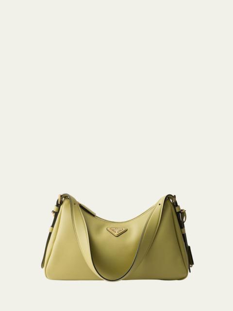 Prada Medium Aimee Zip Leather Shoulder Bag