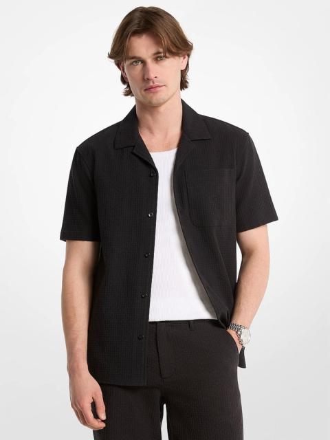 MICHAEL KORS Cotton Waffle Camp Shirt