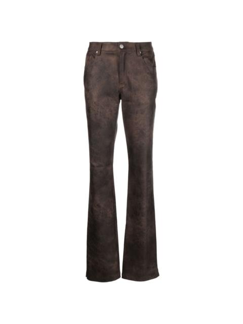 washed-effect flared trousers