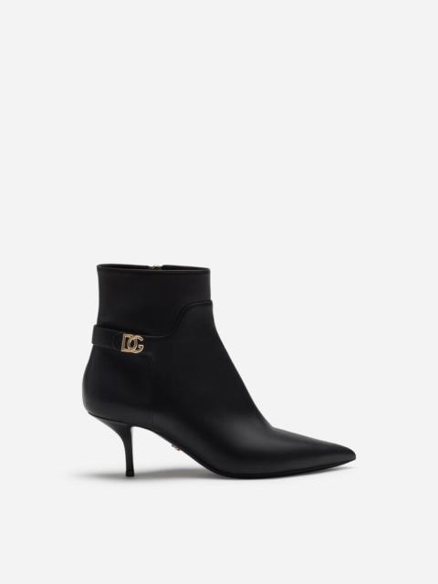 Calfskin ankle boots with DG logo