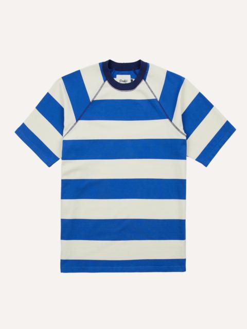 Drake's Blue and White Stripe Raglan Sleeve Hiking T-Shirt